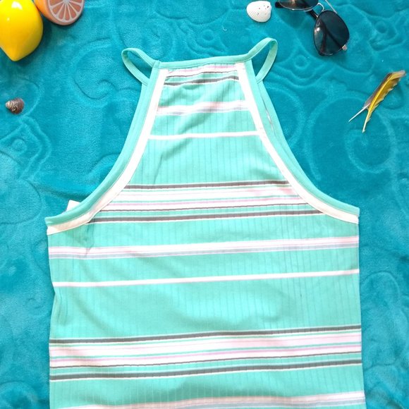Teal Sleeveless Unionbay Crop-top - Picture 2 of 3